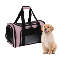 Tragbare Transportbox für Katzen und Hunde Haustier-Reisetasche Grau Rosa Blau