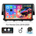 32GB Android 13 Autoradio Navi Bluetooth Player Für Honda Civic X 2016-2020 +Kam