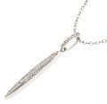 Collier Anhänger + Halskette 375 Gold Weißgold Diamanten Brillant Stab oval 9K