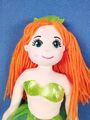 Stoffpuppe Meerjungfrau Nixe grün Plüsch glitzern orange Haare 43 cm  Paul Puppe
