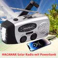 Solar Radio Tragbar Kurbelradio Dynamo Radio mit AM/FM, Notlampe Powerbank