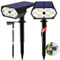 2er 42LED Fluter Solarleuchte Solarlampe Außen Strahler Scheinwerfer Gartenlamp