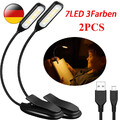 2 Stücke LED Klemmleuchte Schreibtischlampe Leselampe flexibel USB Tisch-Lampe