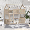 Kinderbett 80x190 Bett Matratze Lattenrost Spielbett HAUS MINI aus Holz Kiefer