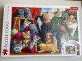 trefl puzzle 1000 teile „ Feline -Treffen „ 93001 Katzenmotiv