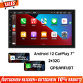 Android 12 Apple CarPlay 7" AUTORADIO mit Navigation GPS Doppel 2 DIN WiFi BT FM