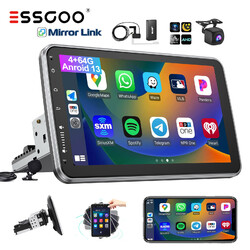 1 DIN DAB+ Carplay Autoradio Android 13 4+64G GPS Drehbarer Bildschirm + Cam MIK