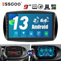 Android 13 2+64G Carplay Autoradio GPS Für Benz Smart Fortwo Forfour 453 14-2019