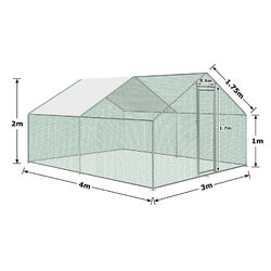 Hühnerstall Hühnerkäfig Freilaufgehege Haustierkäfig mit PE-Dach Für Tierarten