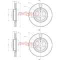 2X METZGER BREMSSCHEIBEN VORNE 344,8mm INNENBELÜFTET PASSEND FÜR AUDI A4 A5 A6