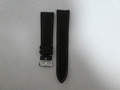 Watch strap leather 22-ST mm lugs with silver buckles black ( 1 )