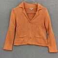 Vintage Insieme Strickjacke Damen S Orange Baumwolle 