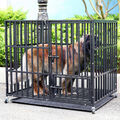 Hundekäfig Stahl Transportkäfig mit Rollen Hundetransportbox Hundebox Schwerlast