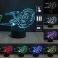 Star Trek USS Enterprise 3D LED Table Lamp Bedside Lamp Reading Lamp 7 Color-