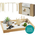 Mini Zen Garten Kit - Miniatur Sand Garten mit Zubehör - Deko Zengartenset