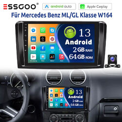 2+64G Android 13 Autoradio 9" Carplay Für Benz ML GL W164 X164 2005-2011 GPS KAM