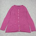 Gudrun Sjoden Strickjacke GRÖSSE S Lila/Rosa Seide Open-Knit Pointelle Pullover