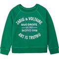 Zadig & Voltaire Kids Paris Sweatshirt dunkelgrün mit Logo und Strass 8-16 Jahre