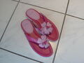 Lands´End Sandale Zehentrennr Sandalette Gr. 37 pink rosa Leder Gr.4,5 Blüte Neu