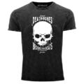 Neverless® Herren T-Shirt Vintage Shirt Printshirt Skull Death and Bones