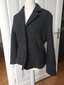 Damen Wollblazer, Gr. M, Anthrazit, tailliert, ungefüttert, Biesen, 