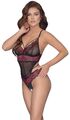 Cottelli LINGERIE Body aus 2-farbiger Spitze und Powernet ouvert im Schritt