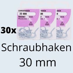 Ösenschrauben Ringschrauben Schraubhaken Haken verzinkt L 30mm ⌀ 10 mm 30 Stück