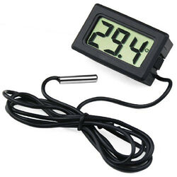 Mini Digital Thermometer Temperatur Messgerät LCD Anzeige mit Fühler 1-5m Kabel