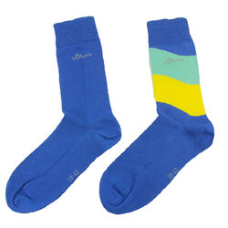 2 Paar s.Oliver Socken Strümpfe Herren Unisex 2er Pack Business blau Gr.39-42