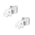 2x Netzwerkdose Cat.6A 2-Port RJ45 geschirmt weiß Kombidose Aufputz + Unterputz