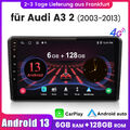 6+128G Apple Carplay Android13 Autoradio GPS BT RDS DAB Für Audi A3 S3 RS3 8P 8V