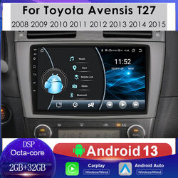 8Kern Für Toyota Avensis T27 2009-2015 Autoradio Android 13 GPS Navi WIFI BT RDS