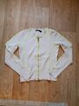 MARCCAIN Marc Cain Pulli, Jacke, Strickjacke,  Gr. 36, N2 Beige mit Neongelb