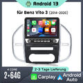 Android 13 Carplay Autoradio GPS Nav WIFI BT SWC 64G Für Benz Vito W447 14-2022