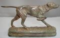 Statue Hund Setter Jagd Art Deco Stil Jugendstil Bronze signiert Skulptur