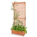 Pflanzkasten Blumentopf Rankgitter Gartenspalier Blumenkasten Hochbeet mit Dach
