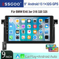 Autoradio Carplay 1+32G DAB+ Android 13 GPS Navi MIK KAM für BMW E46 3er 318 320