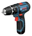 Bosch Professional Akku-Schlagbohrschrauber GSB 12V-15 mit 2x Akku 2 Ah - in...