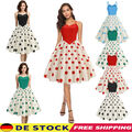 Frauen 50 60 er Jahre ärmellos Polka Dot Party Cocktail Rockabilly Skater Kleid