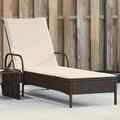 Sonnenliege Gartenliege Relaxliege Liege mit Rollen Auflage Poly Rattan vidaXL