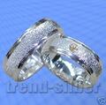 2 Ringe ,  Trauringe , Eheringe mit Stein , Silber 925 , Gravur Gratis  ,  J30-1