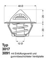 BorgWarner (Wahler) Thermostat Kühlmittel 3017.92D50 für VAUXHALL OPEL KADETT CC