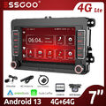 4+64G Android 13 Autoradio Carplay Navi 4G LTE Für VW Golf 5 6 Plus Touran Caddy