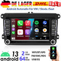 7" Apple Carplay Android 13 Autoradio GPS Navi Für 2 DIN VW GOLF 5 6 Passat Polo