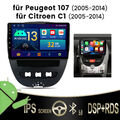 Carplay Android13 Autoradio Für Peugeot 107 2005-14 Toyota Aygo GPS Nav WIFI SWC