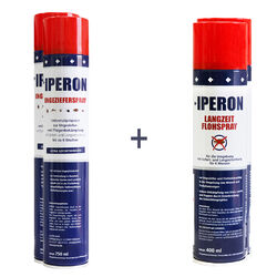 12 x 750 ml Ungezieferspray + 12 x 400 ml Langzeit Flohspray im Set IPERON® Floh