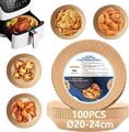 HONYAO Backpapier für Heißluftfritteuse XXL 5-7,3 L, 100 Stück 20-25cm Air fryer