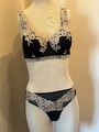 Intimissimi GIOIA PRETTY Unterwäsche Set BH 70D Slip S Schwarz mit weißer Spitze