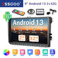 2+32GB Android 13 9" Autoradio GPS Navi Wifi BT FM Für VW Passat 2005-2014 SEAT