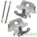 2x BREMSSATTEL + BREMSSCHLAUCH HINTEN passend für OPEL ASTRA G + Cabrio CC Coupe